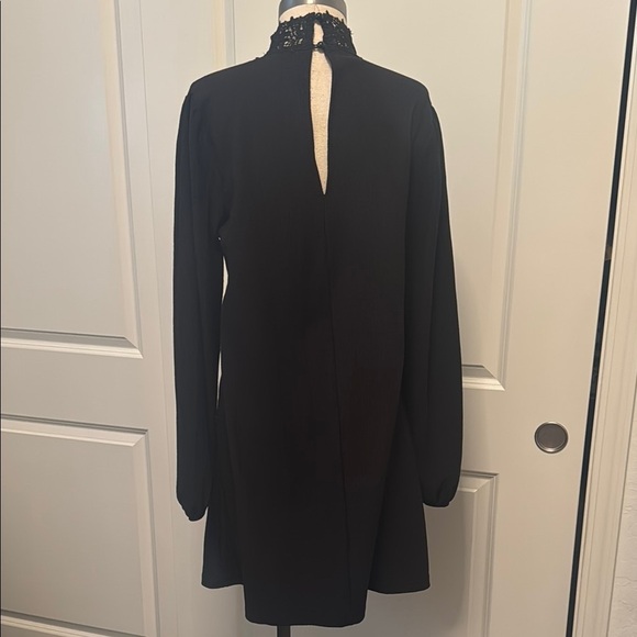 Elegant Black Lace Collar Dress - Picture 5 of 6